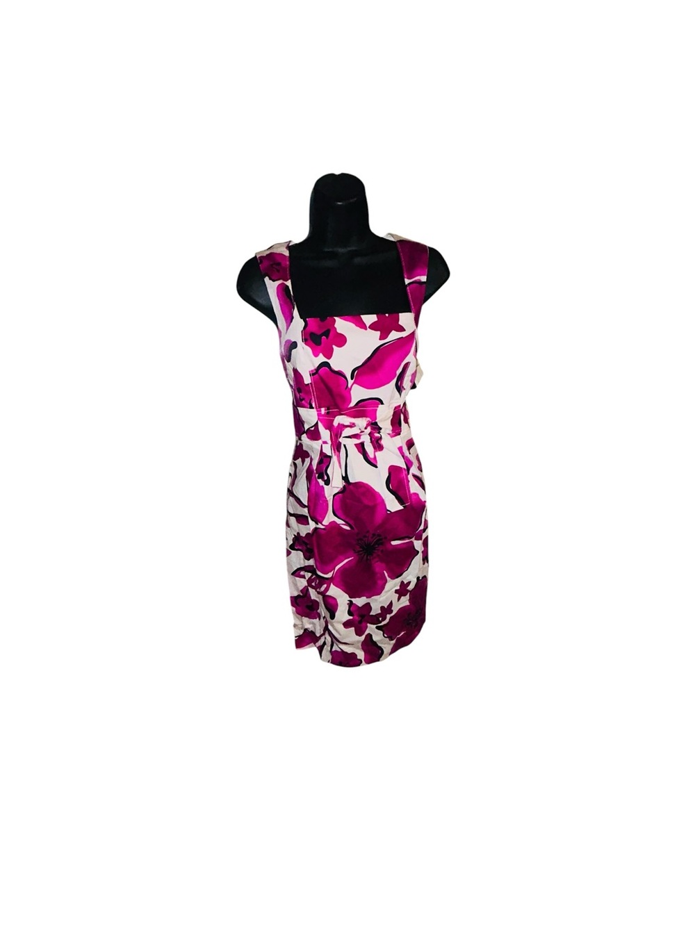 Jessica Howard Fuchsia Floral Square-Neck Sheath Dress - Picture 4 of 11